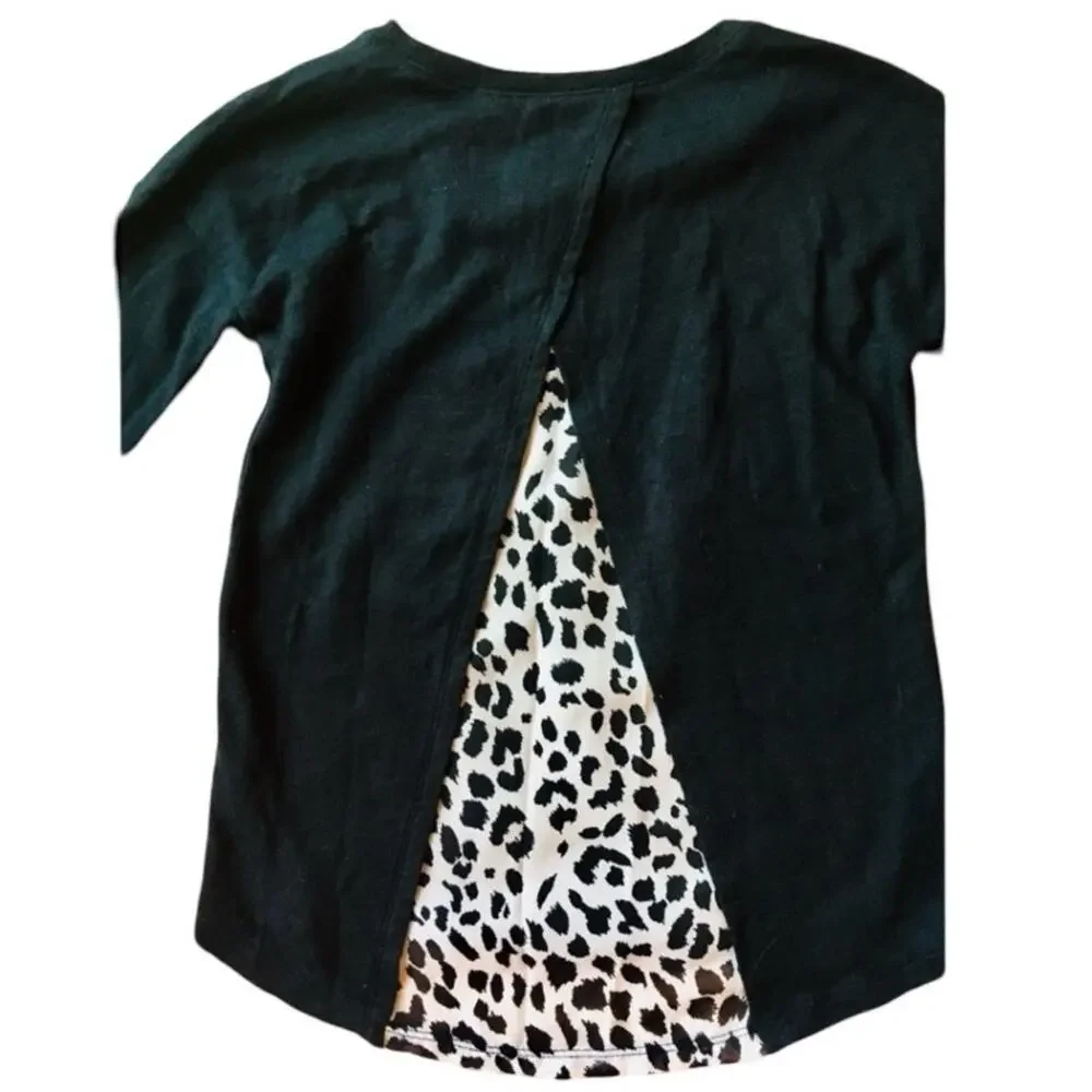 NWOT Mixed Material Knit Top Size 7/8